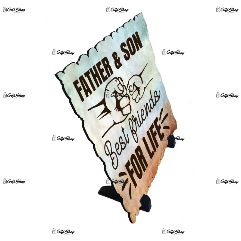 Father and son best friends for life, placheta cu mesaj 2